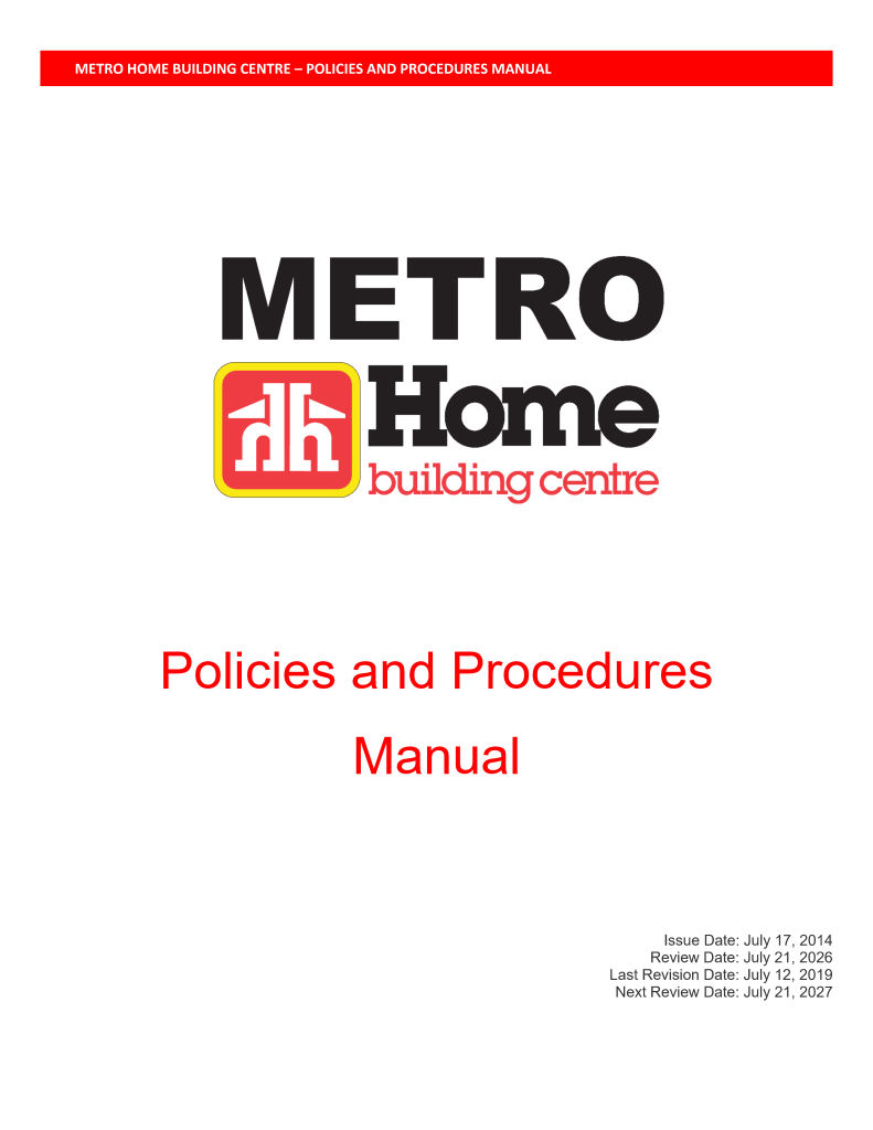 Policies and Procedures Manual