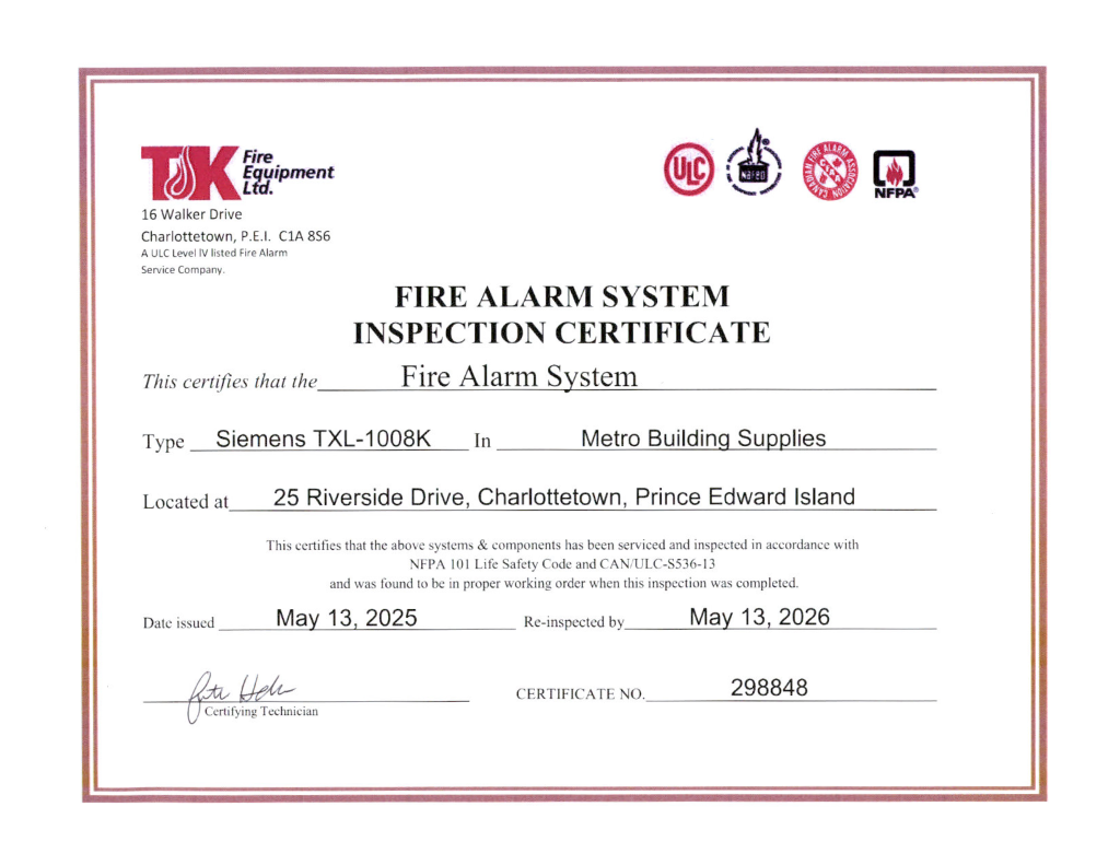Fire Alarm Inspection - 2025-05-13